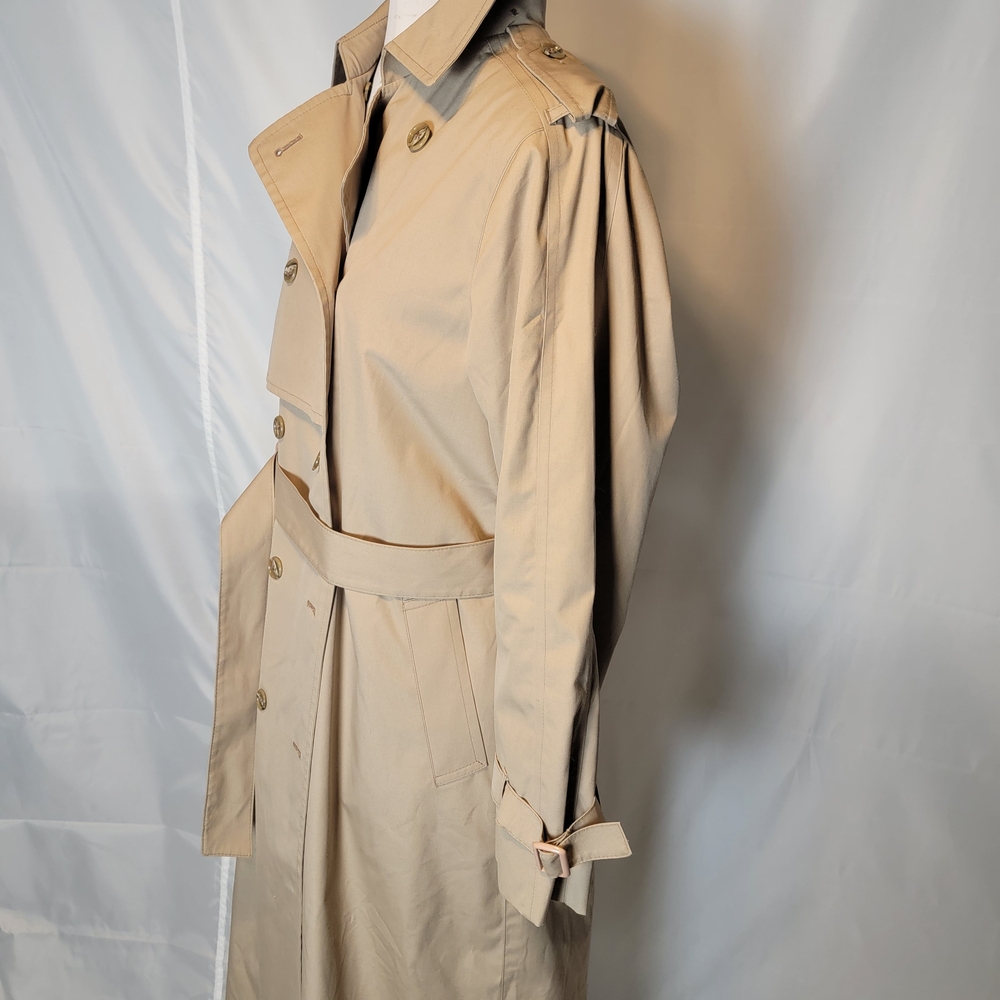 VINTAGE 70'S London Fog Beige Trench Coat With RED WOOL Retachable Lining